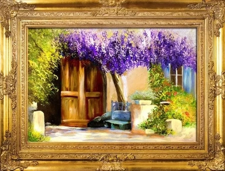 Pola lawendowe - Pod kwitnącą jakarandą - 90x120 cm - G16501