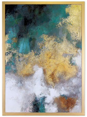 Obraz olejny - Abstrakcyjne - Płatki złota - 63x93 cm - G118698