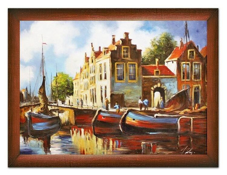 Architektura - Zacumowane łódki - 63x84 cm - G15536