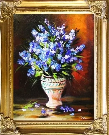 Inne - Niebieskie kwiatki - 40x50 cm - G06084