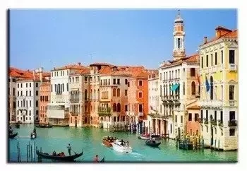 Krajobrazy - Miasteczko na wodzie - 60x90 cm - G92998