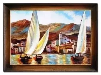 Marynistyka - Trzy żaglówki - 75x105 cm - G02577