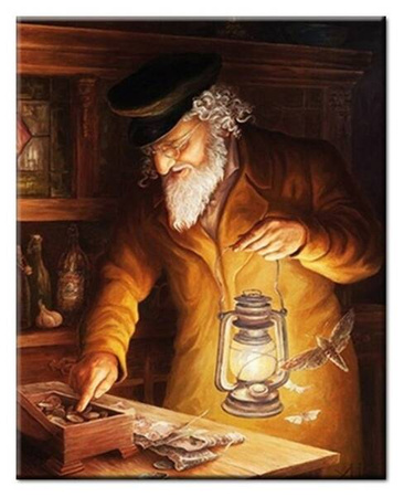 Żyd na szczęście - Żyd z lampą - 20x25 cm - G96171