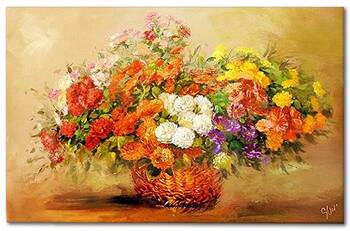 Obraz olejny - Bukiety mieszane - 80x120 cm - G119105