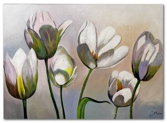 Obraz olejny - Kwiaty nowoczesne - 50x70 cm - G119288