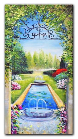 Architektura - Fontanna w ogrodzie - 35x70 cm - G15804