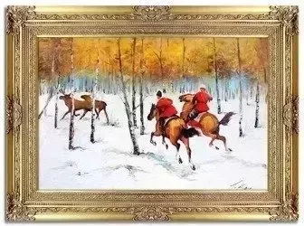 Polowanie - Zimowe polowanie - 120x90 cm - G17448
