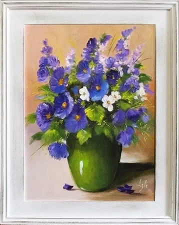 Bukiety mieszane- Zielony wazonik - 40x50 cm - G06656