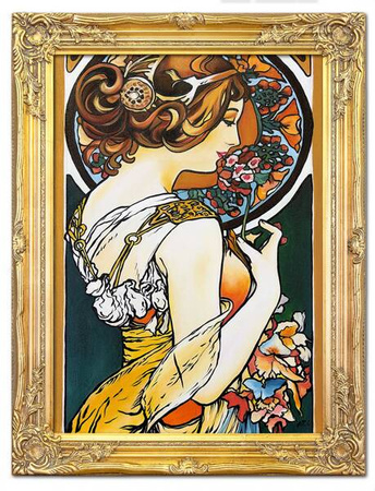 Obraz olejny - Alfons Mucha - Pierwiosnek - 64x84 cm - G02781