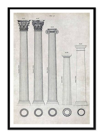Reprodukcja - kolumny greckie - 53x73 cm - G103372