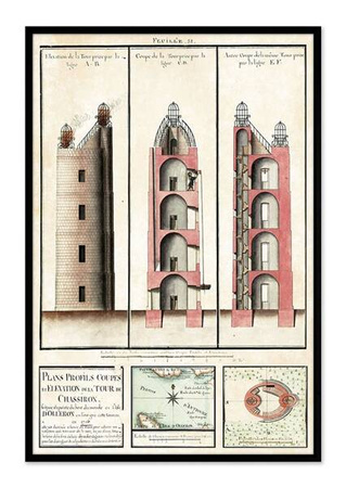 Reprodukcja - przekrój latarnia morska - 63x93 cm - G103475