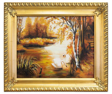 Pejzaż tradycyjny - Łabędzie - 53x63 cm - G02197