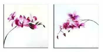 Feng shui - Fioletowe orchidee - 90x90 cm x 2 - G01663