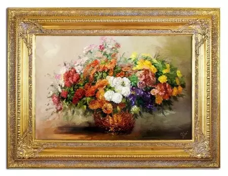 Bukiety mieszane - Kwiaty w koszu - 90x120 cm - G16446