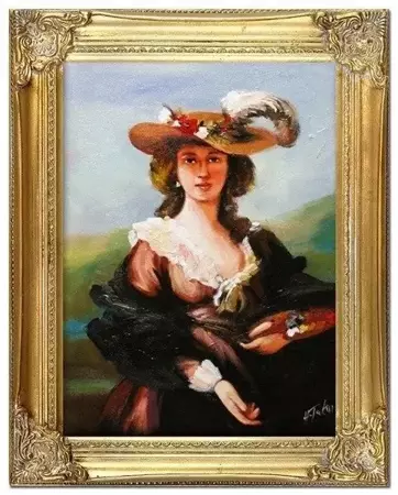 Elisabeth Vige-Lebrun - Autoportret w słomianym kapeluszu - 37x47 cm - G05668