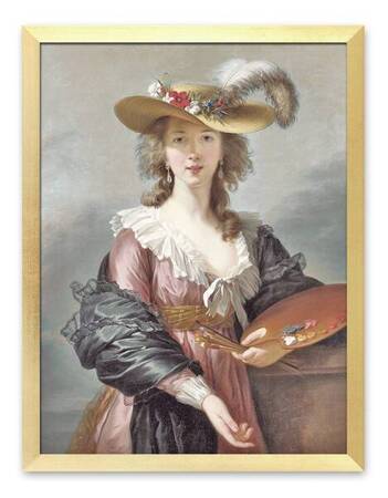 Élisabeth Vigée-Lebrun - Autoportret w słomkowym kapeluszu - 37x47 cm - G99653