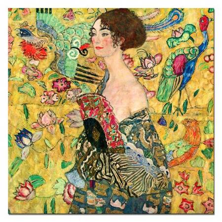 Gustav Klimt - Dama z wachlarzem - 80x80 cm - G102365
