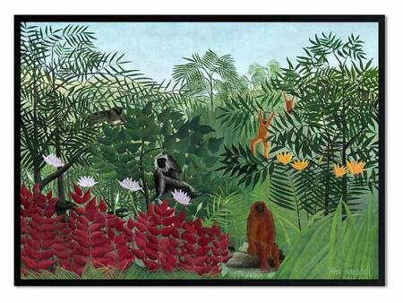 Henri Rousseau - Las tropikalny z małpami - 53x73 cm - G102441