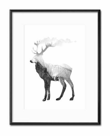 Jeleń z mgły - 21x26 cm - G98777