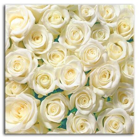 Kwiaty - Białe róże - 100x100 cm - G95169