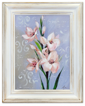 Kwiaty nowoczesne - Biała łodyżka - 40x50 cm - G16834