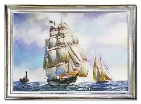 Marynistyka - Dwa statki - 75x105 cm - G02954