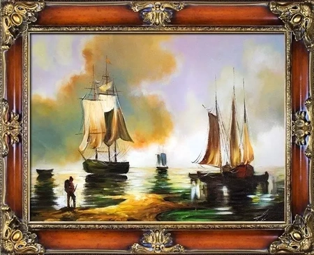 Marynistyka - Okręty na wodzie - 75x95 cm - G05788