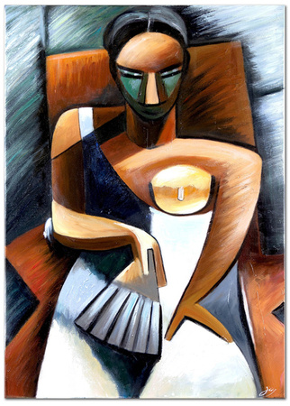 Pablo Picasso - Kobieta z wachlarzem - 50x70 cm - G100775