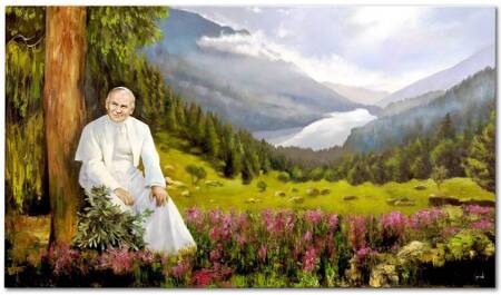 Papież Jan Paweł II - Papież na łonie natury - 80x140 cm - G95197