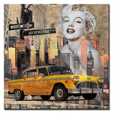 Pop Art - Taksówka i Marilyn - 100x100 cm - G93520