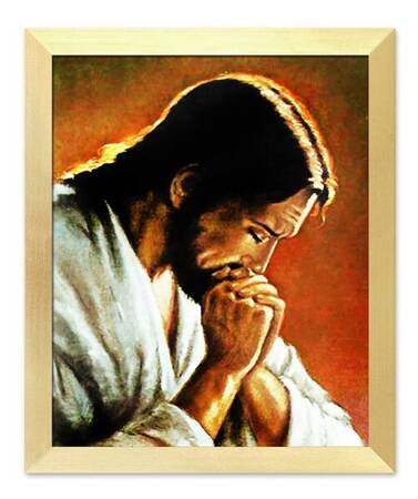 Religijne - Jezus pogrążony w modlitwie - 27x32 cm - G17828