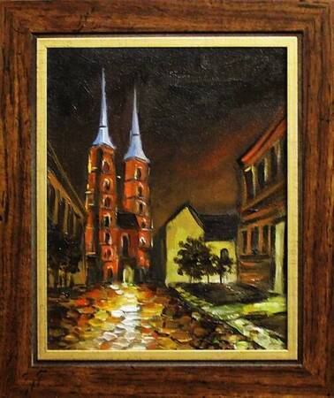 Wrocław - Katedra św. Jana Chrzciciela nocą - 30x35 cm - G15999